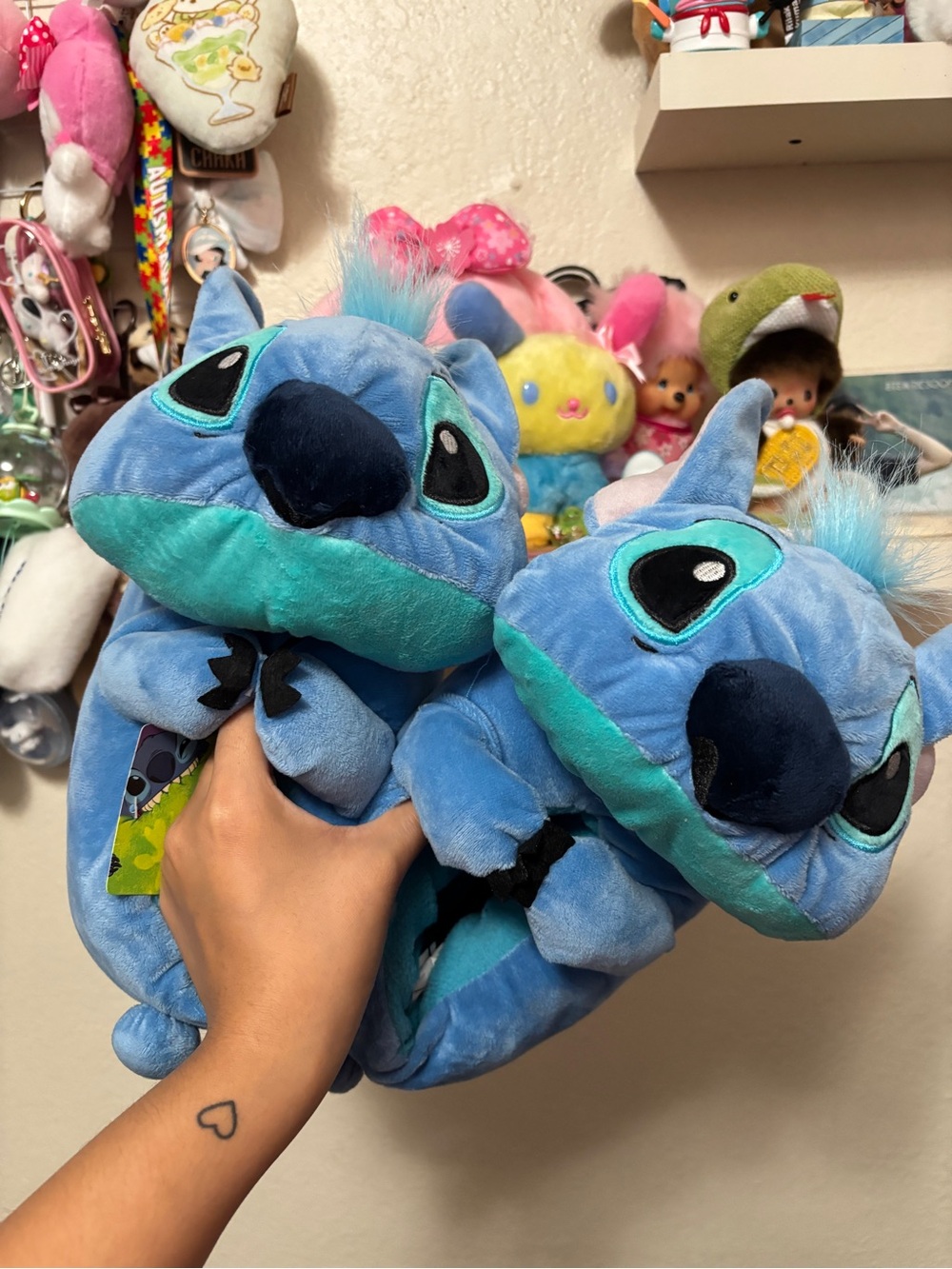 NEW Disney Stitch Plush Slippers Sz L/XL